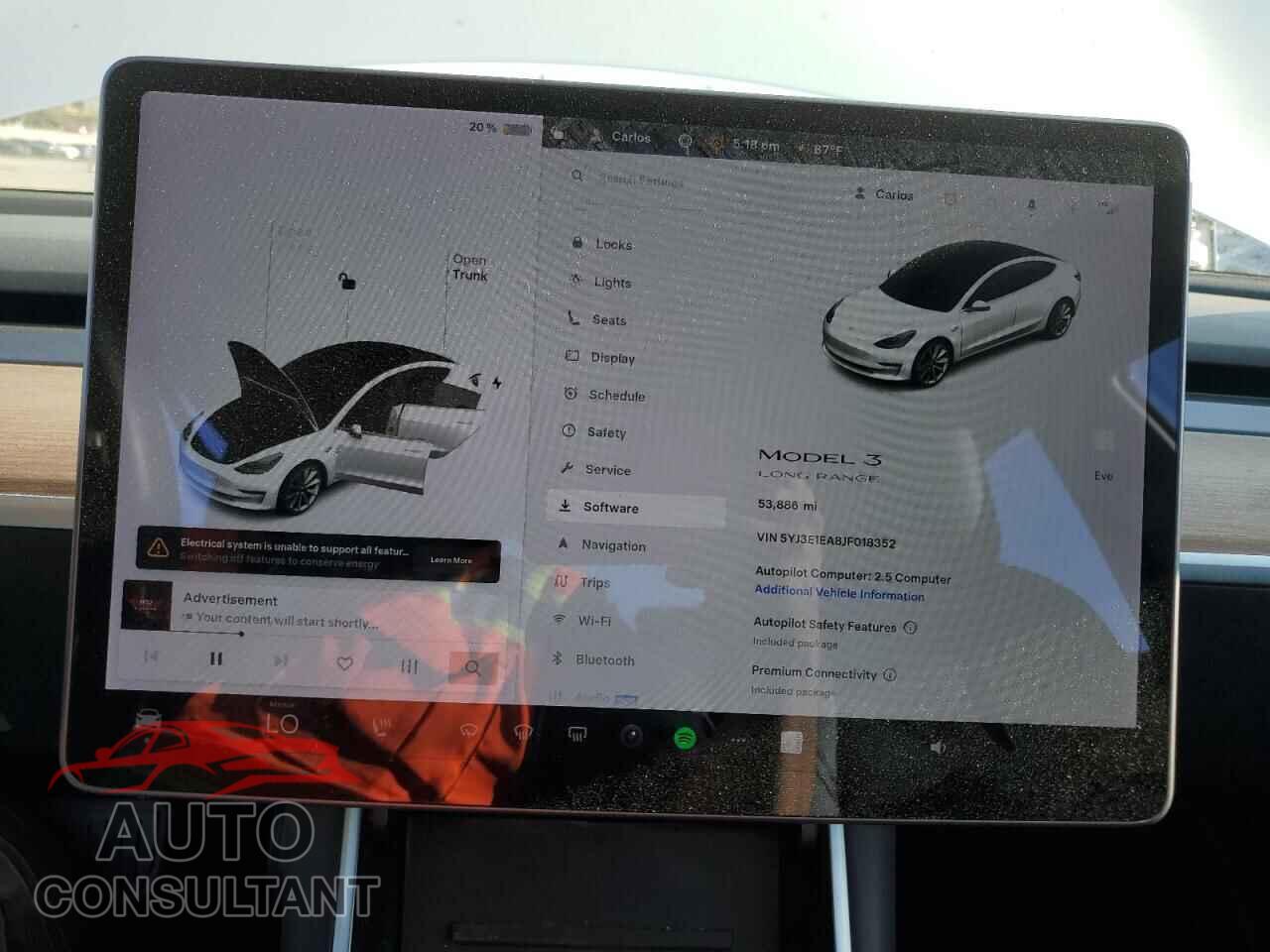 TESLA MODEL 3 2018 - 5YJ3E1EA8JF018352