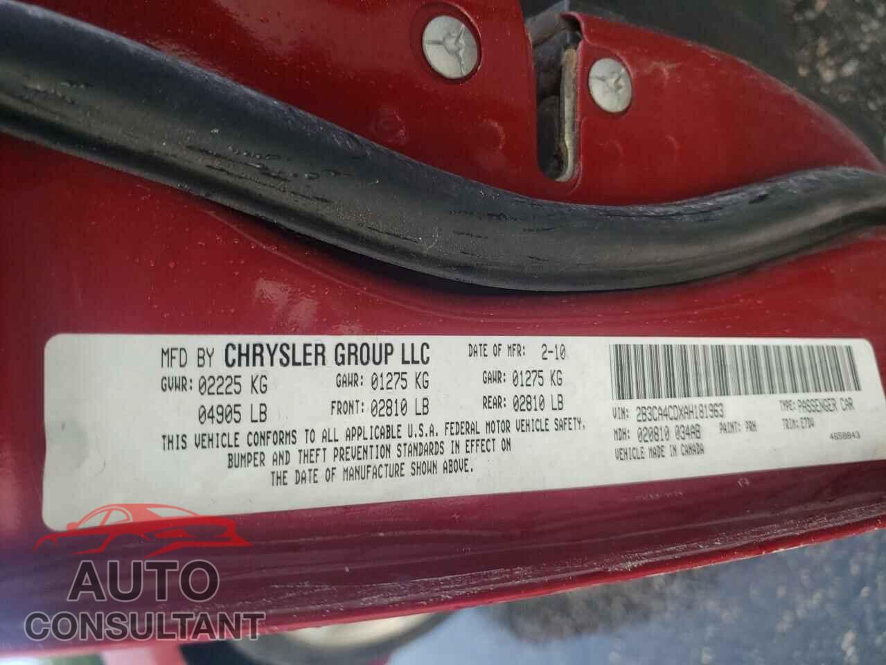 DODGE CHARGER 2010 - 2B3CA4CDXAH181963