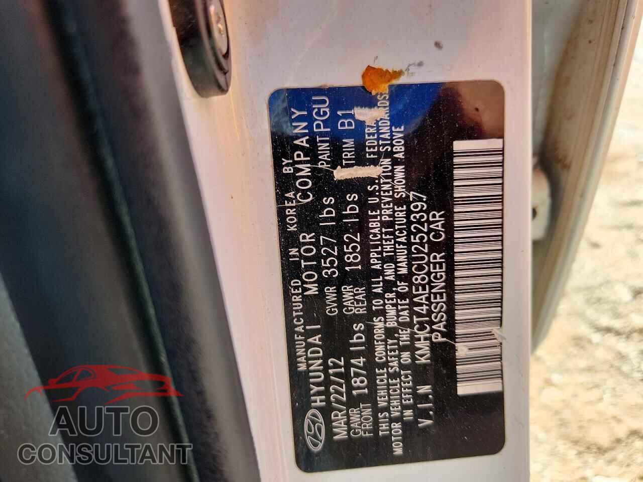 HYUNDAI ACCENT 2012 - KMHCT4AE8CU252397