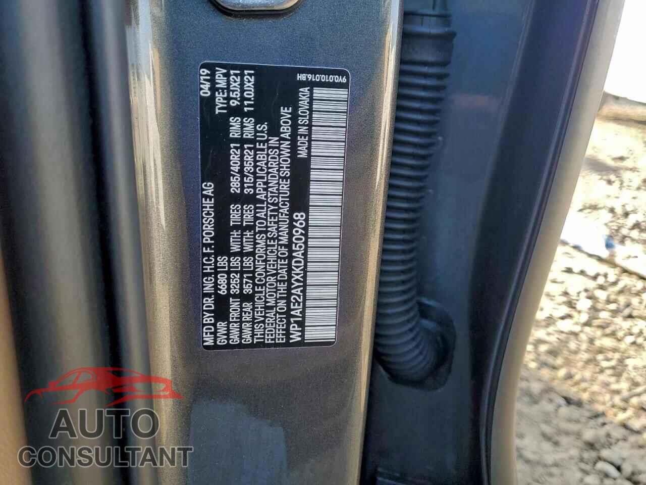 PORSCHE CAYENNE 2019 - WP1AE2AYXKDA50968