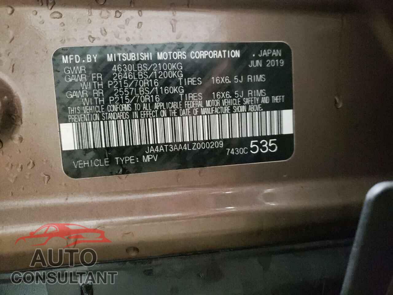 MITSUBISHI ECLIPSE 2020 - JA4AT3AA4LZ000209