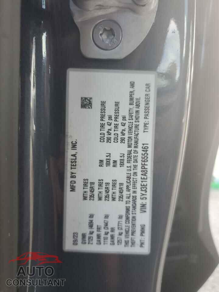 TESLA MODEL 3 2023 - 5YJ3E1EA8PF655461