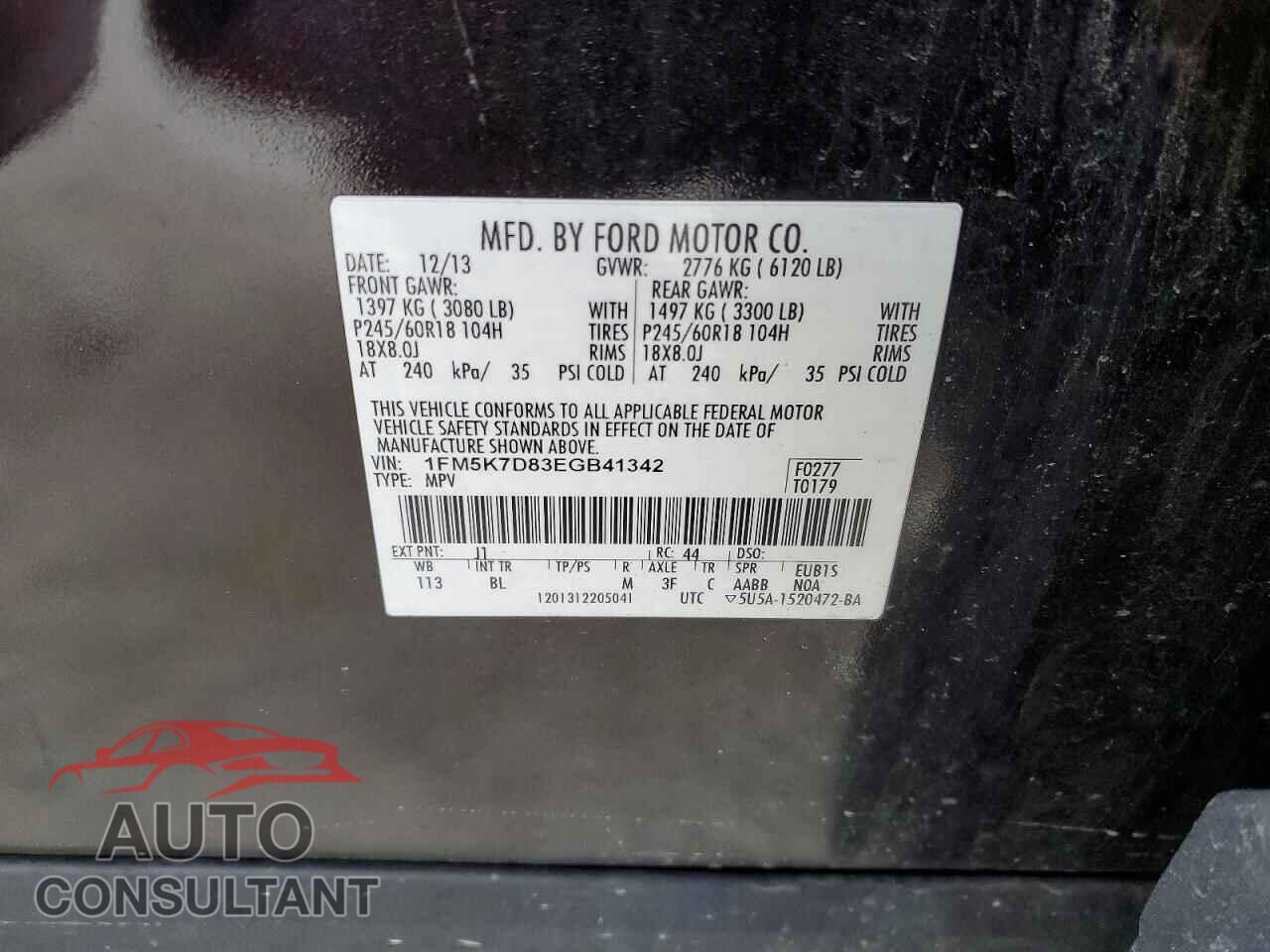 FORD EXPLORER 2014 - 1FM5K7D83EGB41342