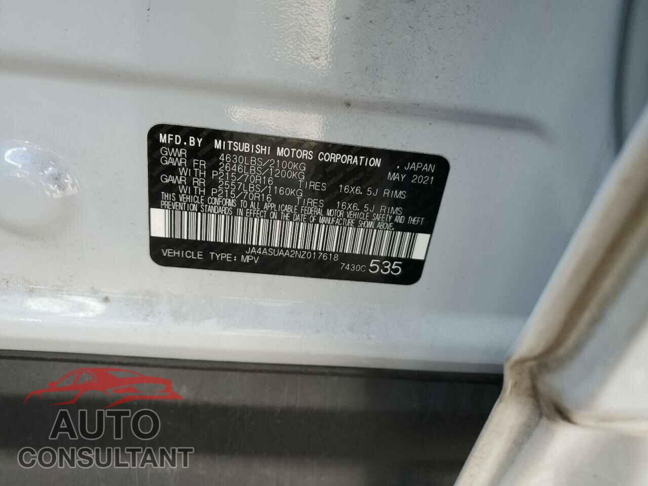 MITSUBISHI ECLIPSE 2022 - JA4ASUAA2NZ017618