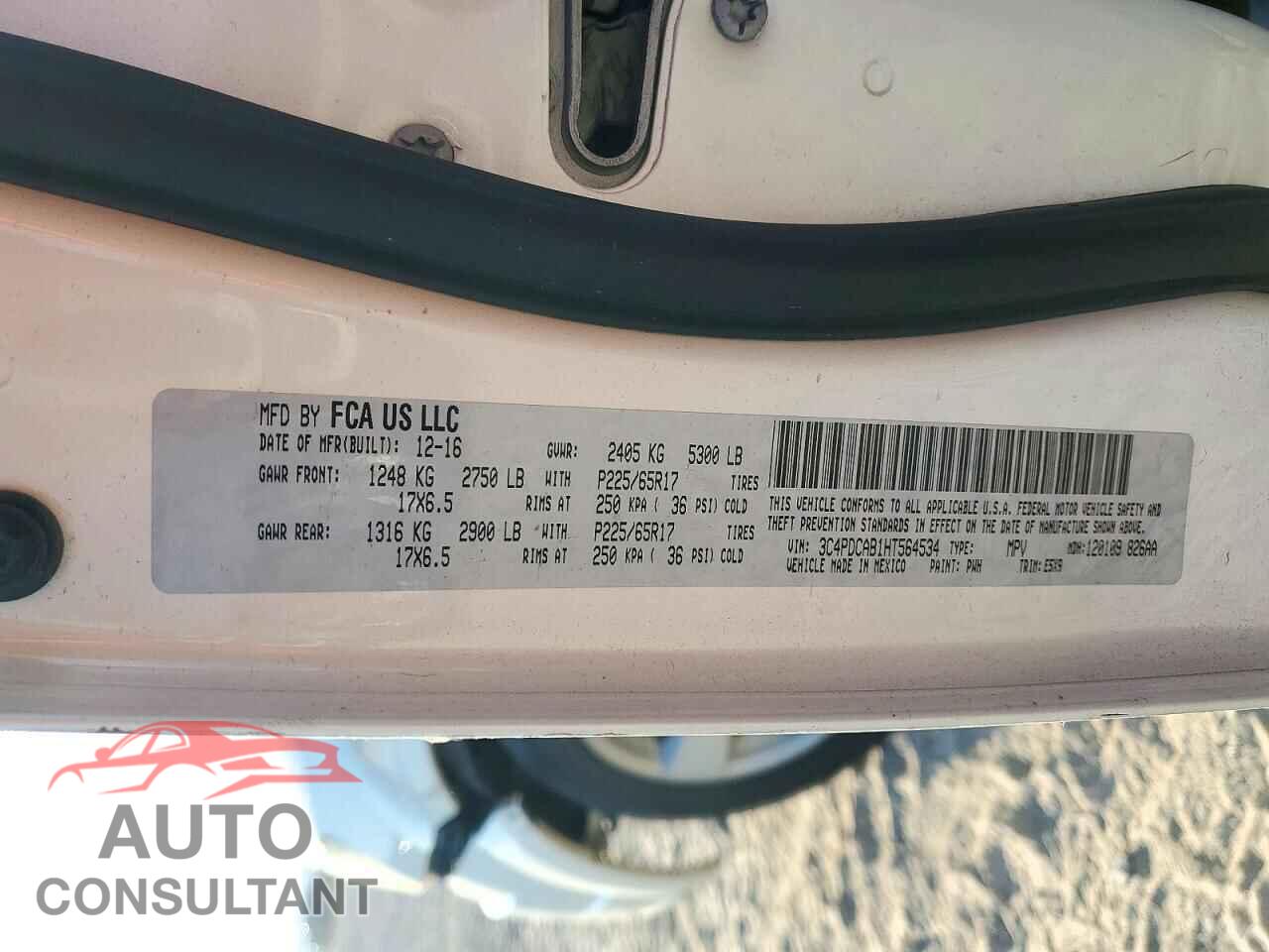 DODGE JOURNEY 2017 - 3C4PDCAB1HT564534