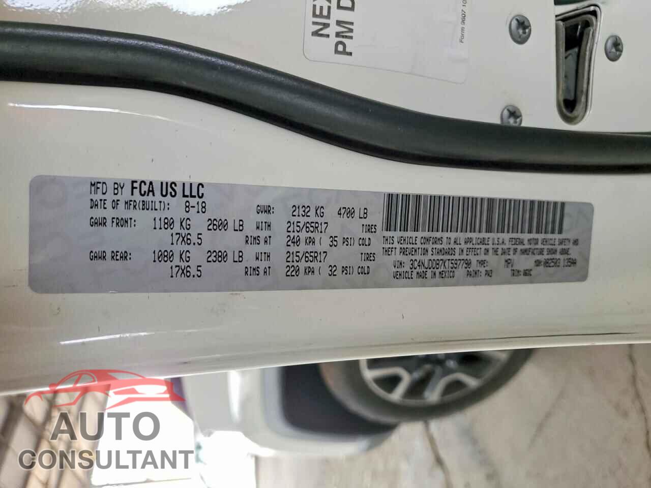 JEEP COMPASS 2019 - 3C4NJDDB7KT597790