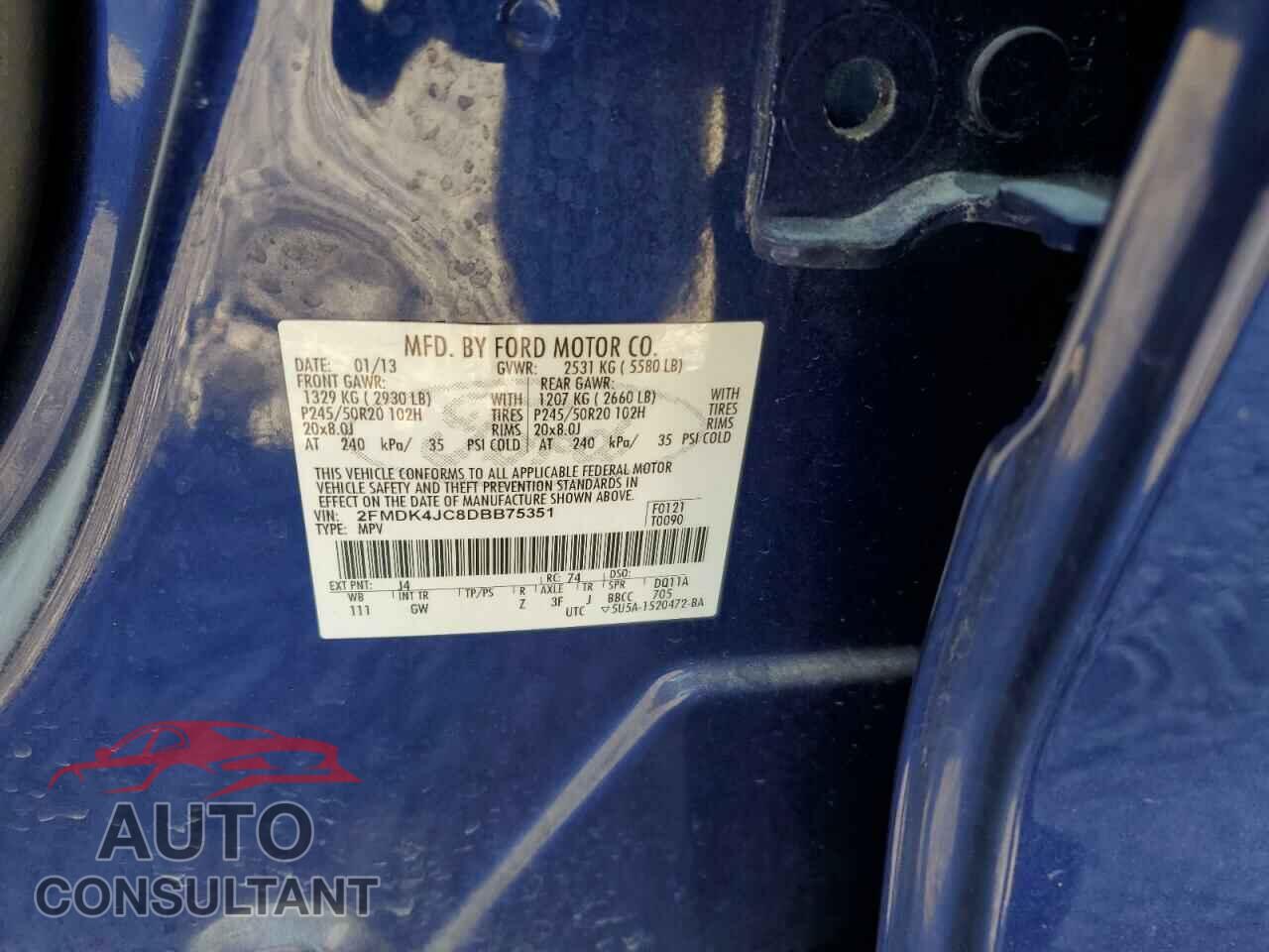 FORD EDGE 2013 - 2FMDK4JC8DBB75351