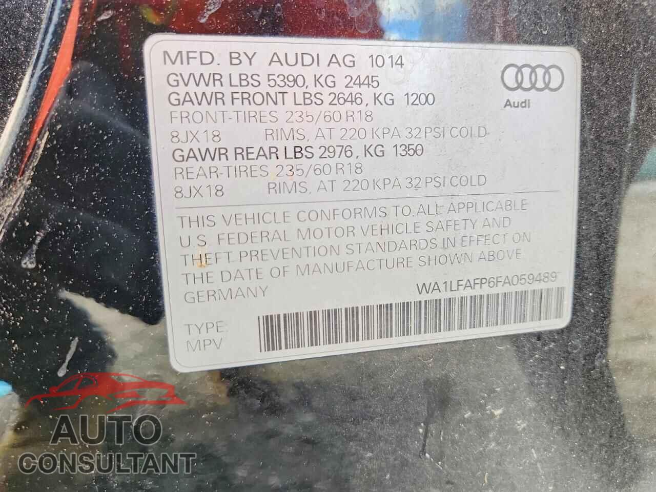 AUDI Q5 2015 - WA1LFAFP6FA059489