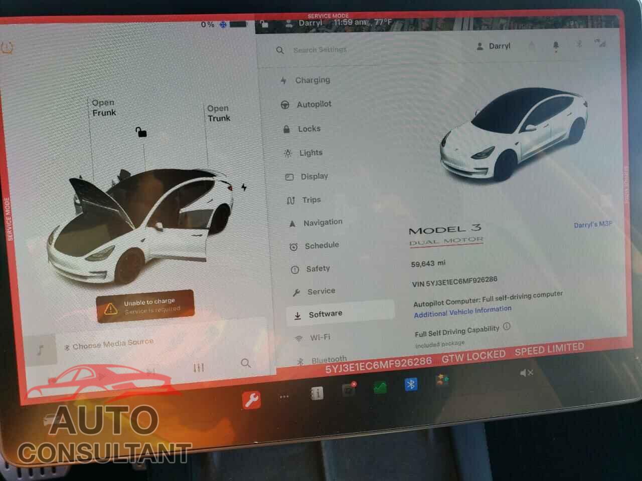 TESLA MODEL 3 2021 - 5YJ3E1EC6MF926286