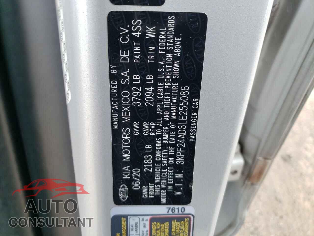 KIA FORTE 2020 - 3KPF24AD3LE255086