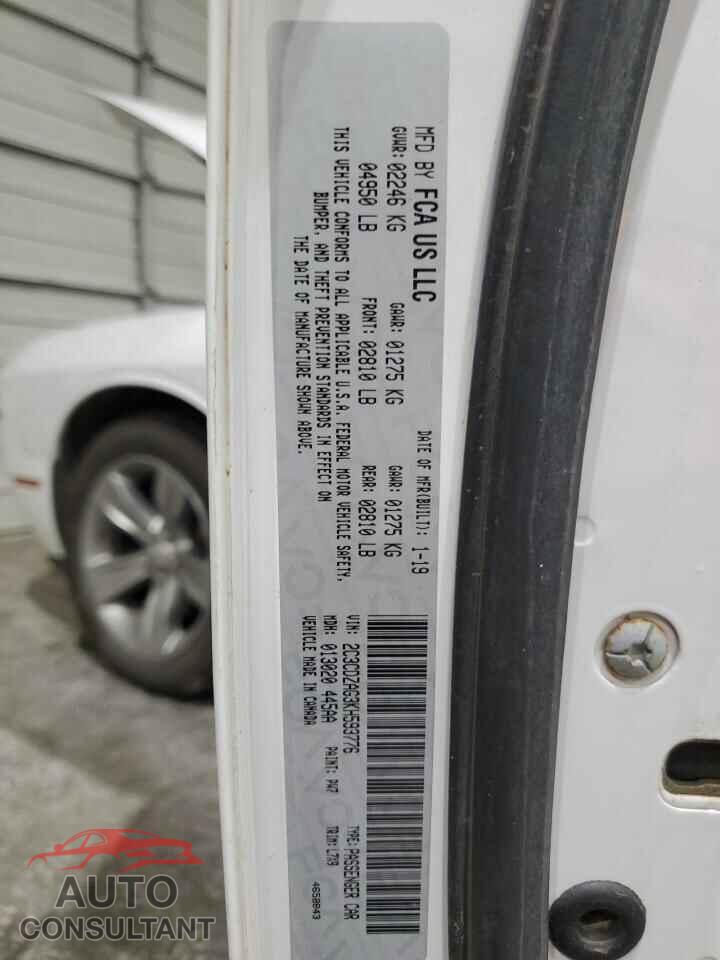 DODGE CHALLENGER 2019 - 2C3CDZAG3KH593776
