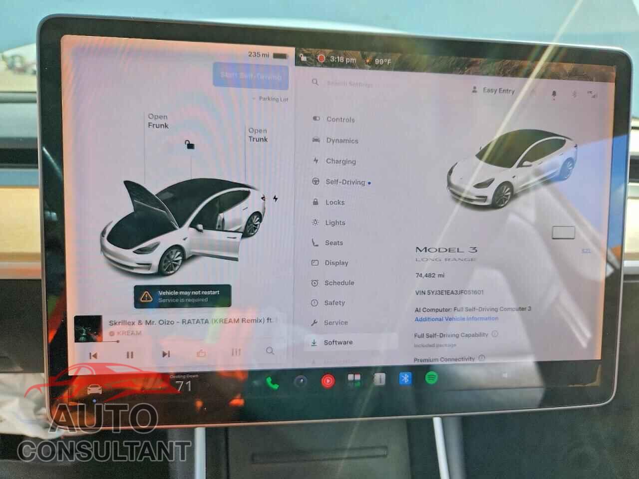 TESLA MODEL 3 2018 - 5YJ3E1EA3JF051601