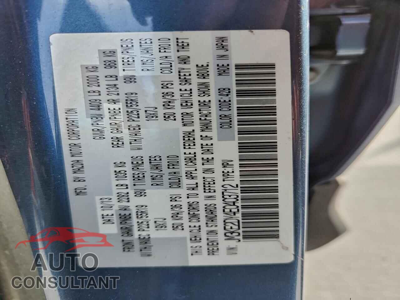 MAZDA CX-5 2014 - JM3KE2DY4E0403712