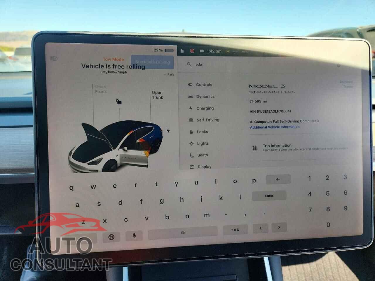 TESLA MODEL 3 2020 - 5YJ3E1EA3LF705841