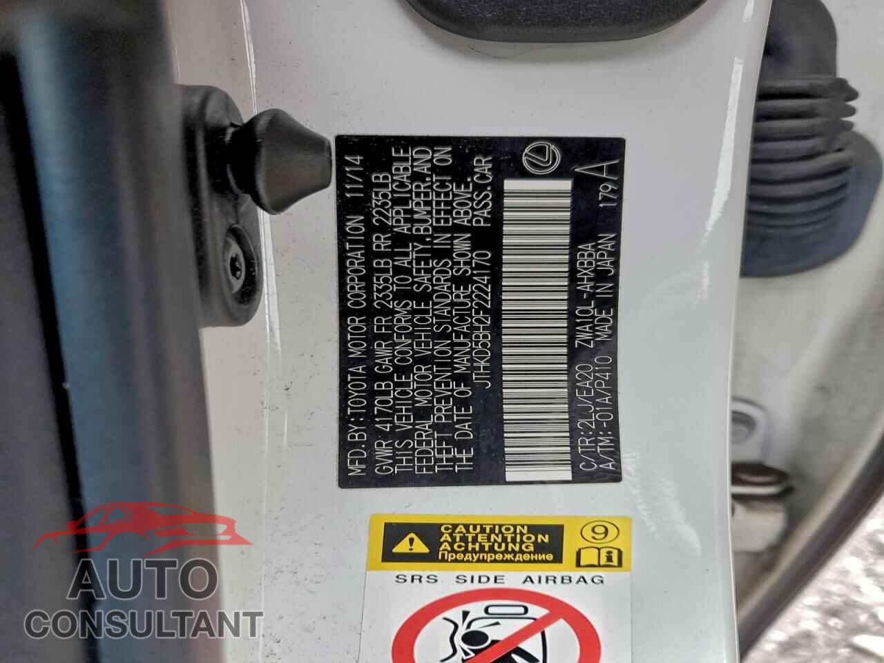 LEXUS CT 200 2015 - JTHKD5BH2F2224170