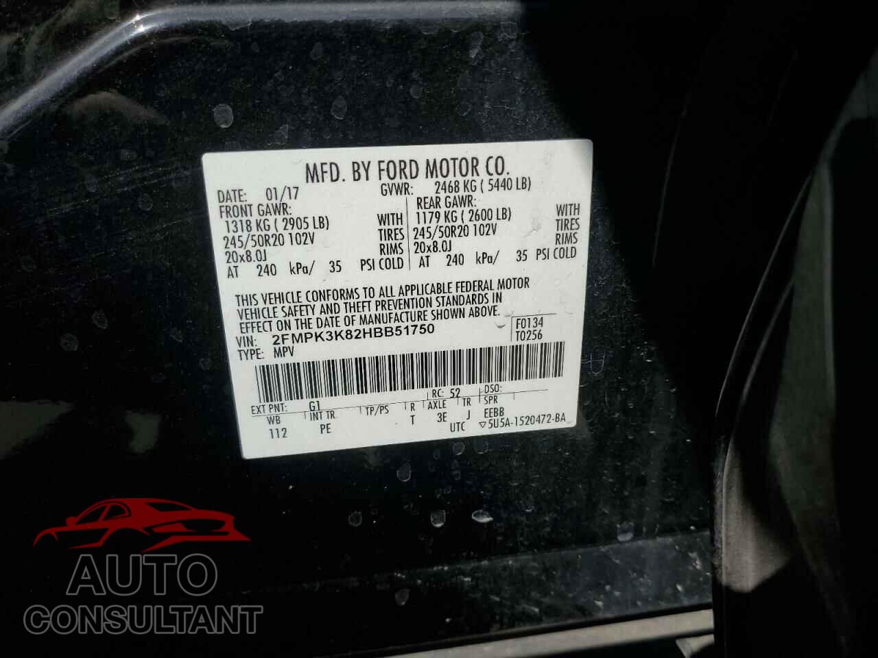 FORD EDGE 2017 - 2FMPK3K82HBB51750