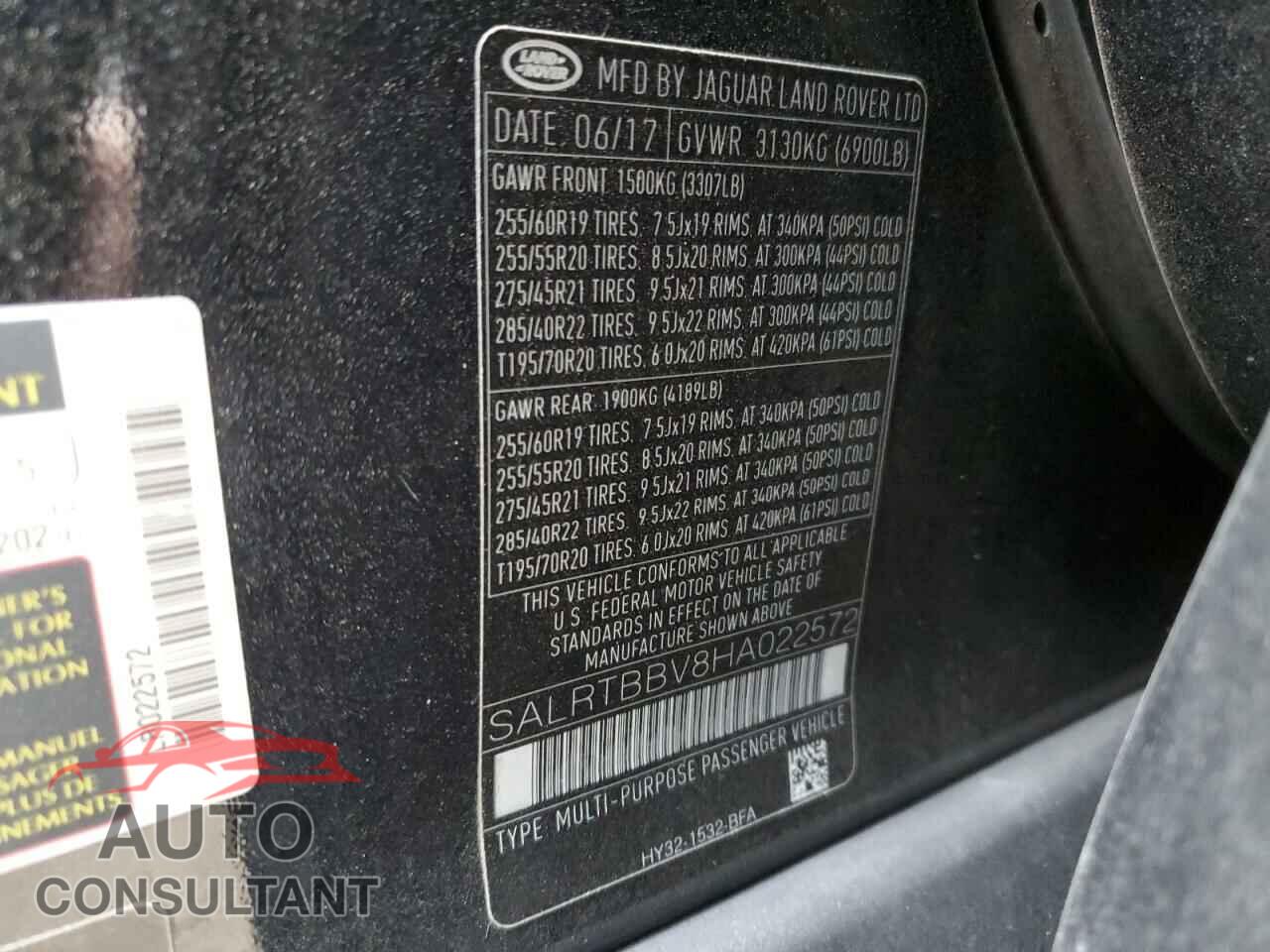 LAND ROVER DISCOVERY 2017 - SALRTBBV8HA022572
