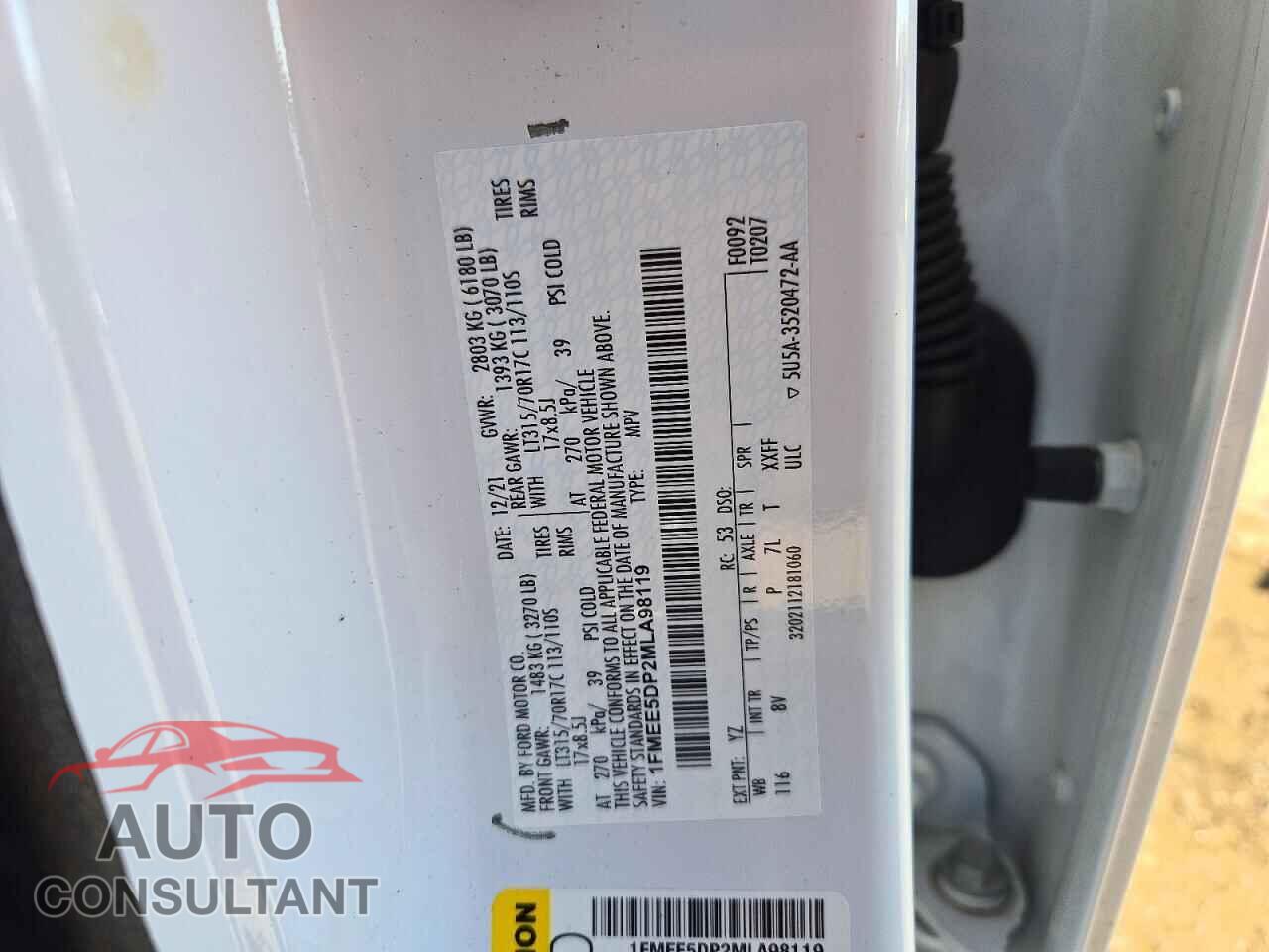 FORD BRONCO 2021 - 1FMEE5DP2MLA98119