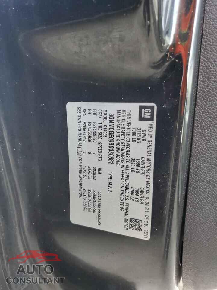 CHEVROLET AVALANCHE 2011 - 3GNMCGE09BG330882