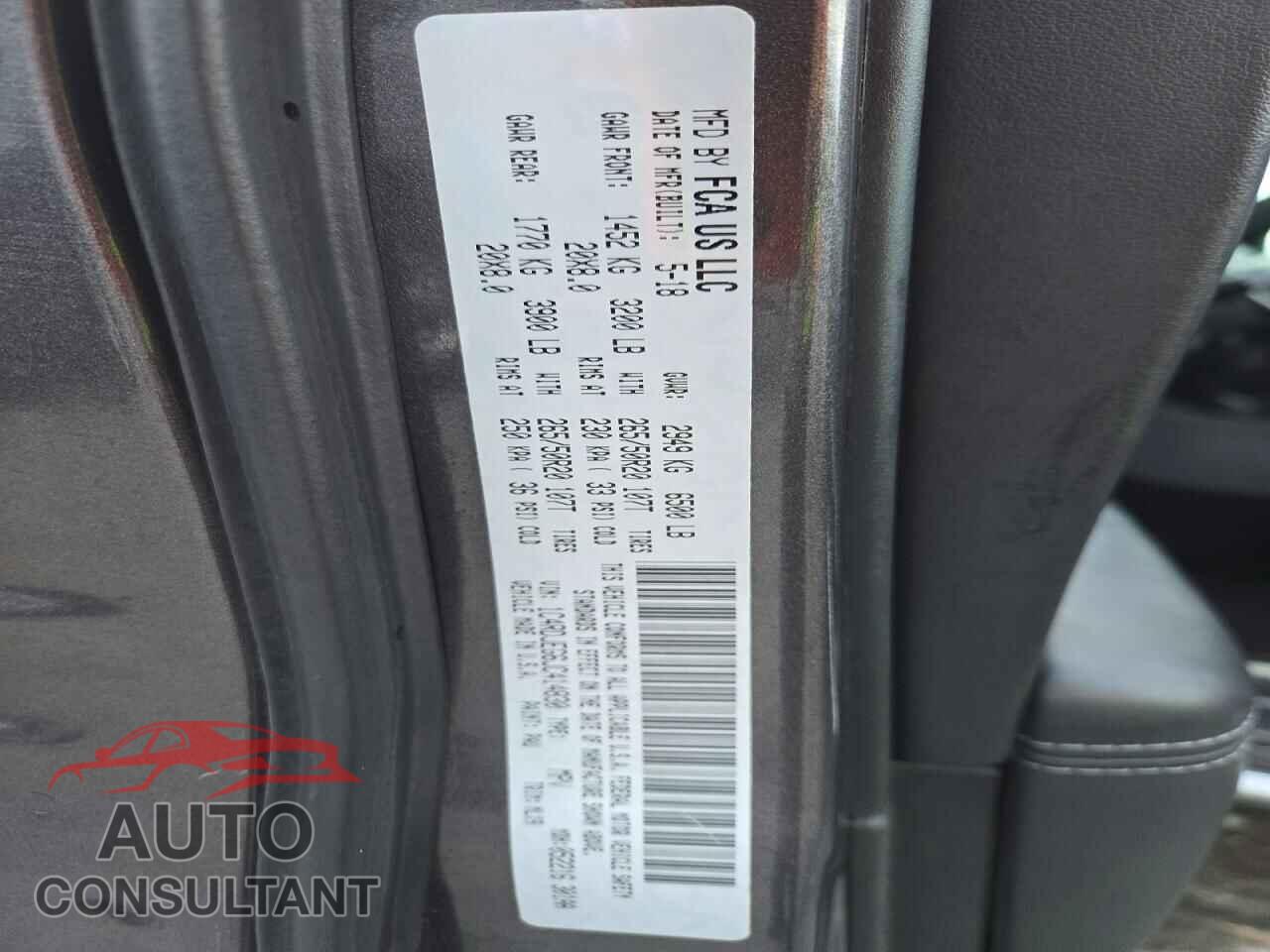 DODGE DURANGO 2018 - 1C4RDJEG6JC414830