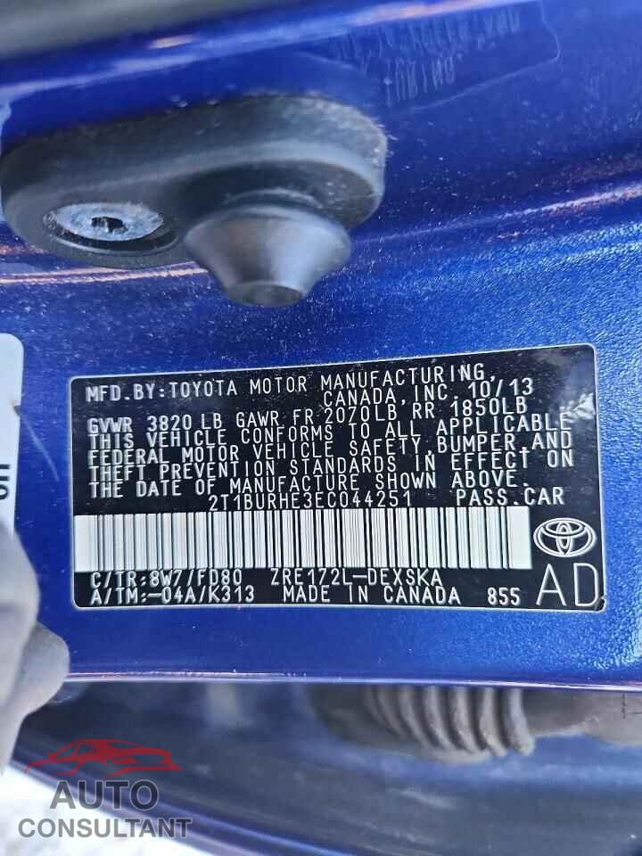 TOYOTA COROLLA 2014 - 2T1BURHE3EC044251