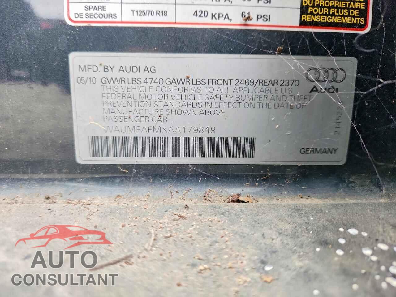 AUDI A3 2010 - WAUMFAFMXAA179849