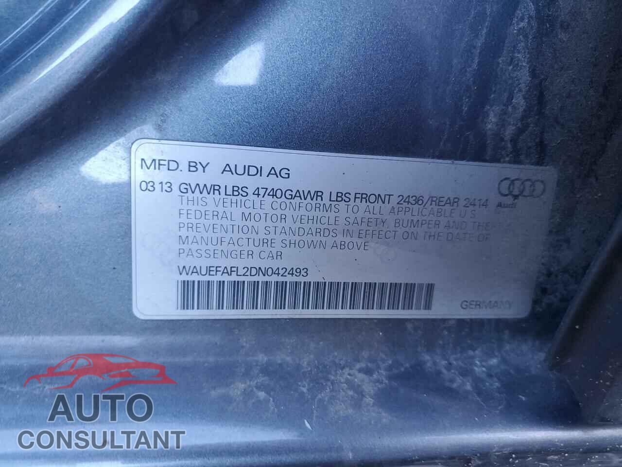 AUDI A4 2013 - WAUEFAFL2DN042493