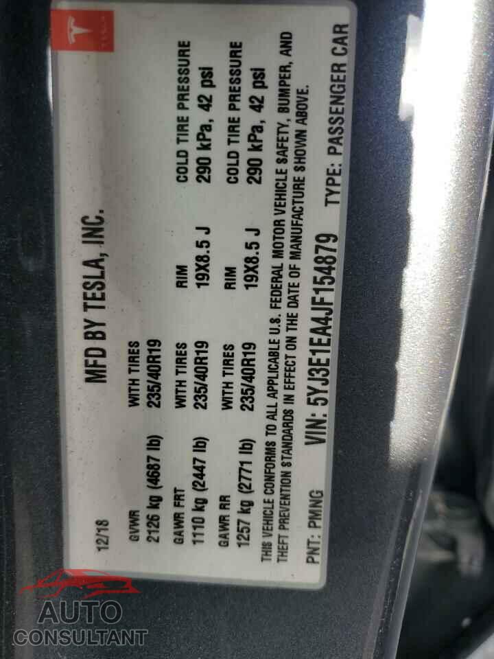 TESLA MODEL 3 2018 - 5YJ3E1EA4JF154879