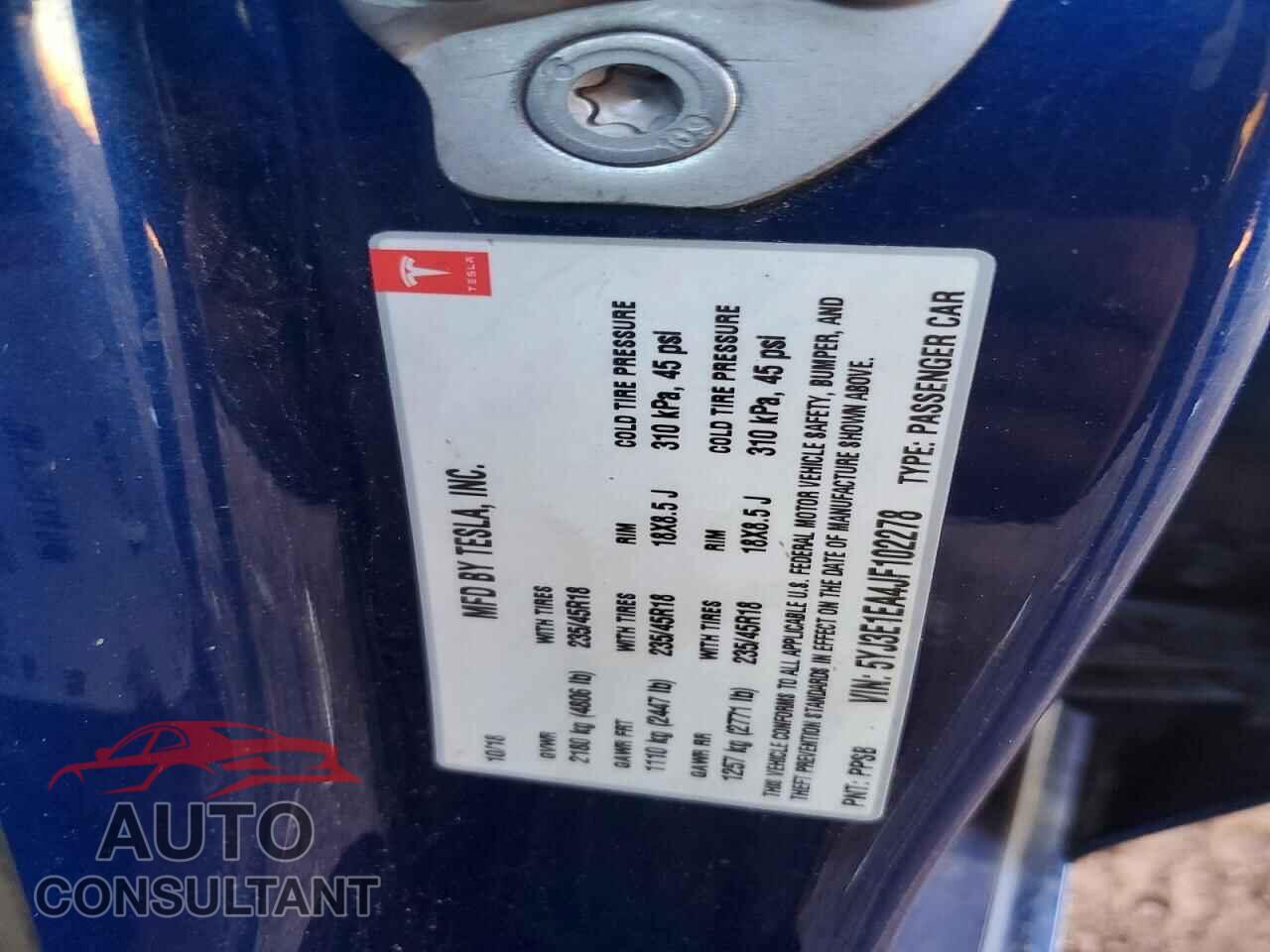TESLA MODEL 3 2018 - 5YJ3E1EA4JF102278