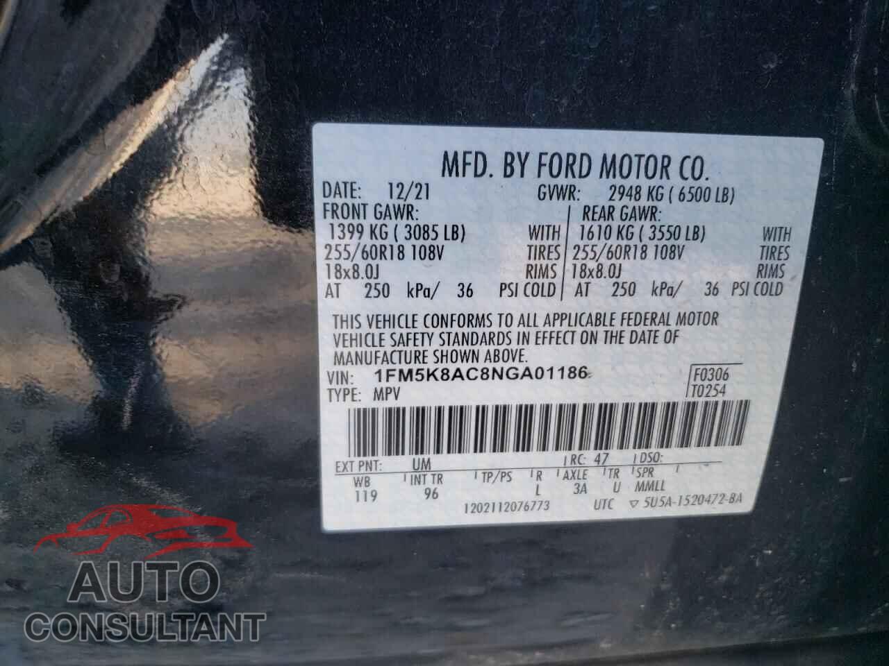 FORD EXPLORER 2022 - 1FM5K8AC8NGA01186