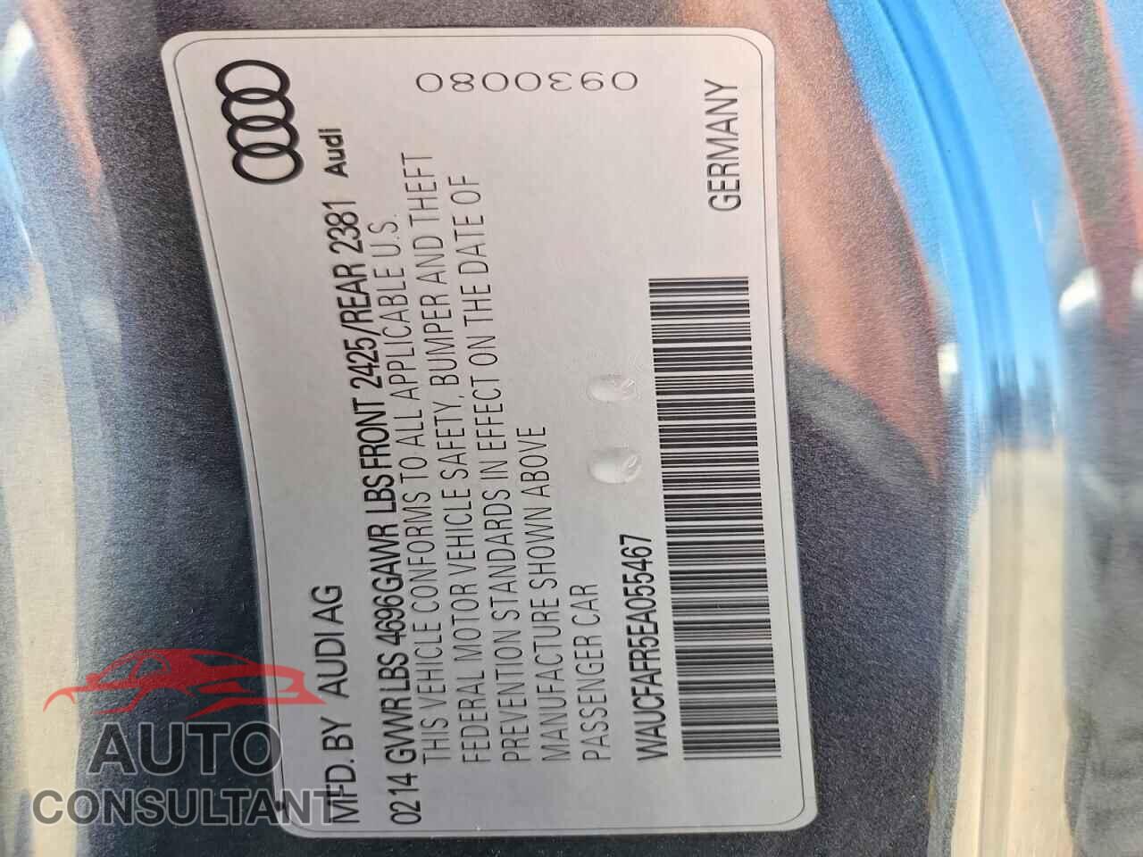 AUDI A5 2014 - WAUCFAFR5EA055467