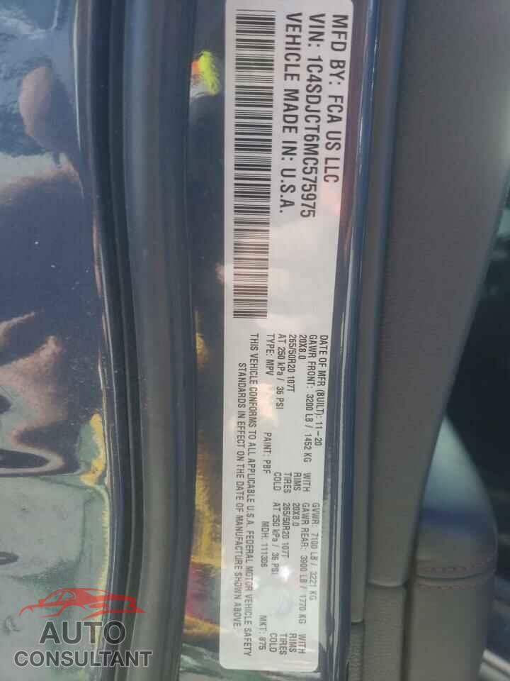 DODGE DURANGO 2021 - 1C4SDJCT6MC575975