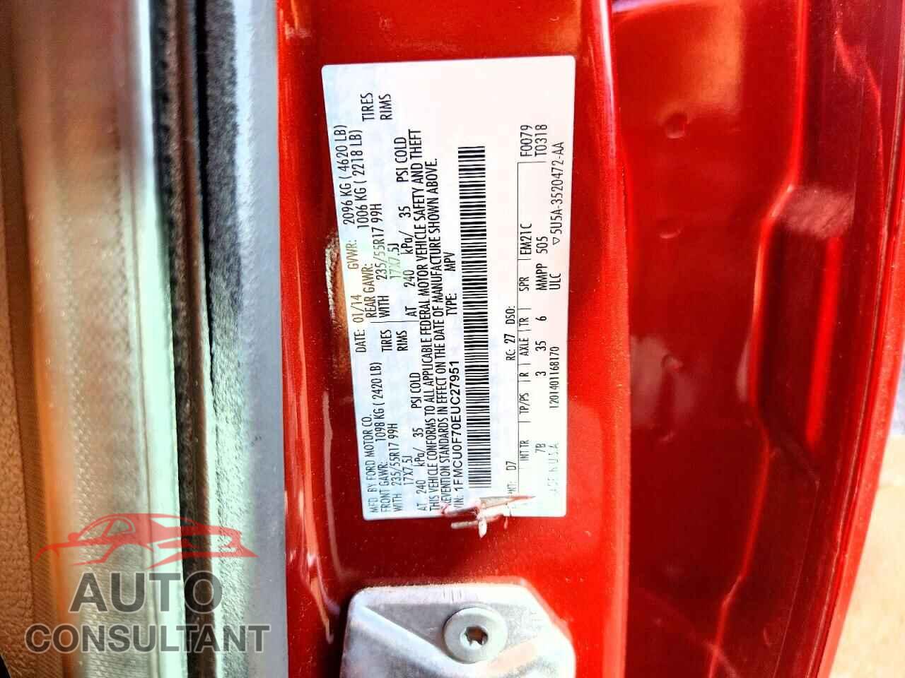 FORD ESCAPE 2014 - 1FMCU0F70EUC27951
