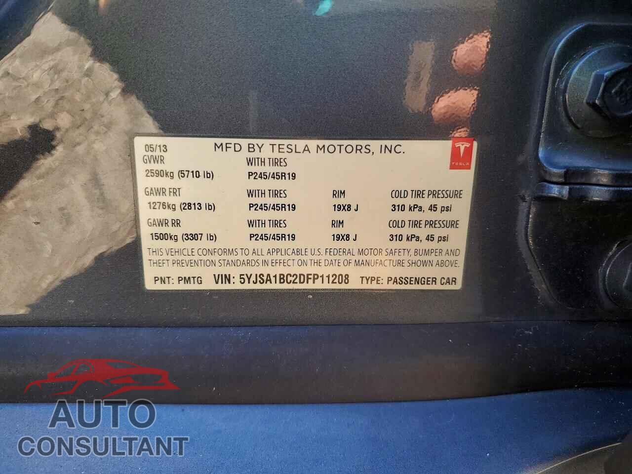 TESLA MODEL S 2013 - 5YJSA1BC2DFP11208