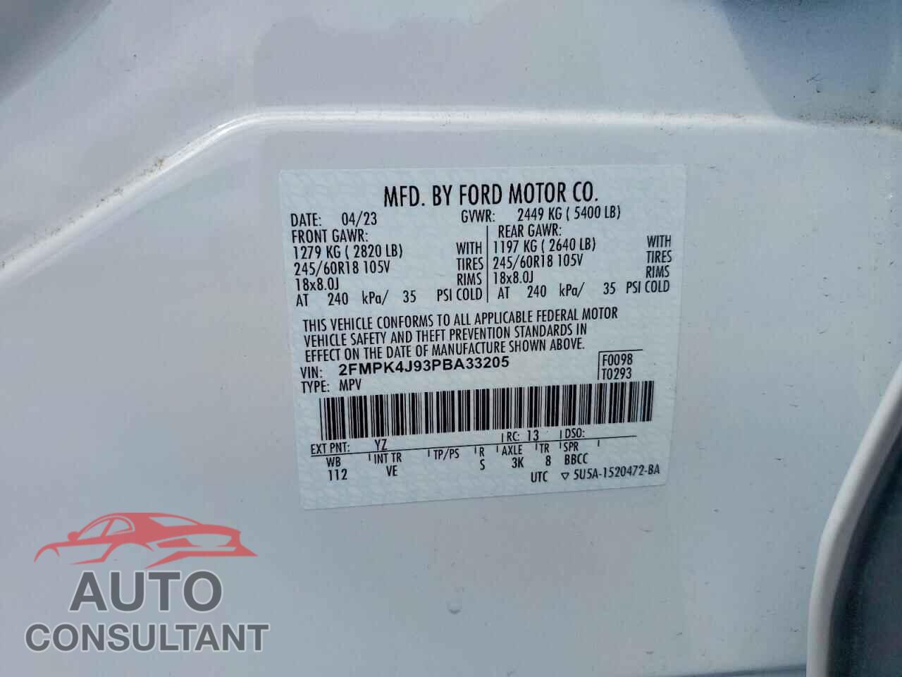 FORD EDGE 2023 - 2FMPK4J93PBA33205