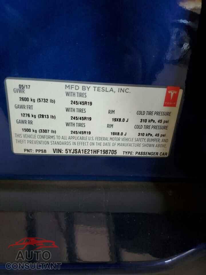 TESLA MODEL S 2017 - 5YJSA1E21HF198705