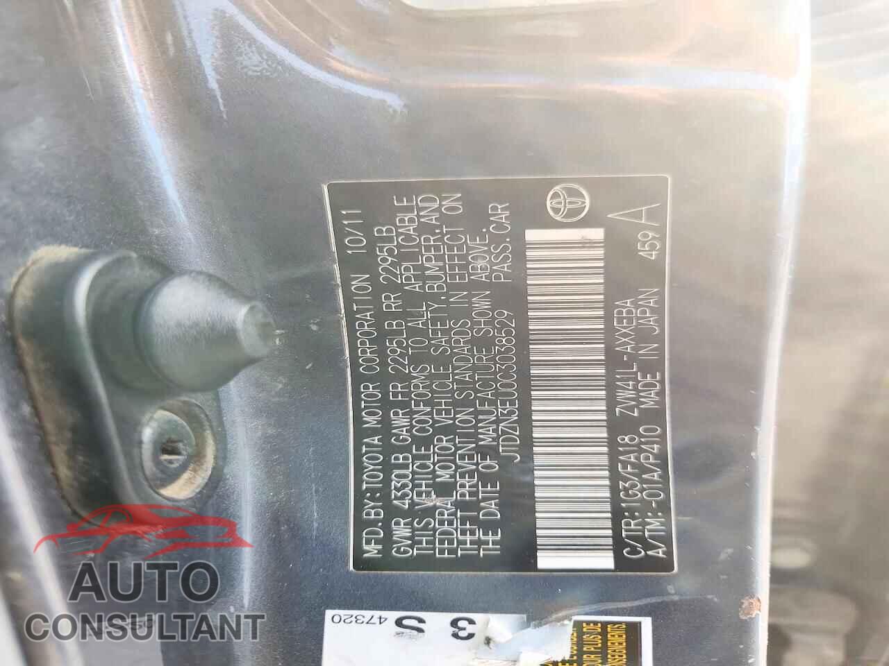 TOYOTA PRIUS 2012 - JTDZN3EU0C3038529