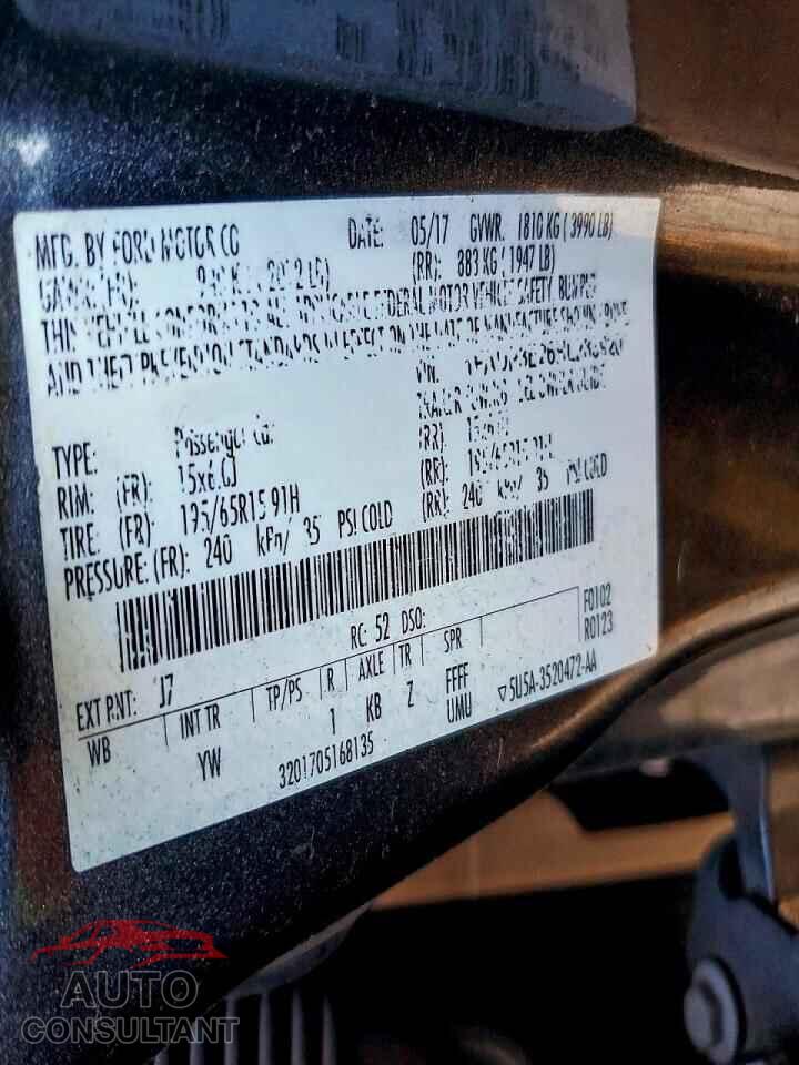 FORD FOCUS 2017 - 1FADP3E26HL283920