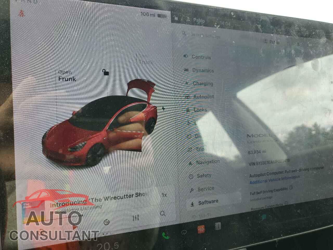 TESLA MODEL 3 2018 - 5YJ3E1EA1JF022419
