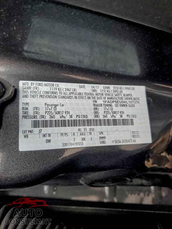 FORD CMAX 2017 - 1FADP5EU0HL107376