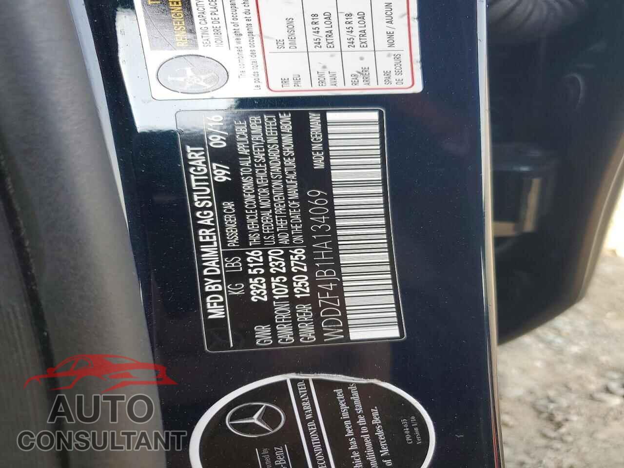 MERCEDES-BENZ E-CLASS 2017 - WDDZF4JB1HA134069