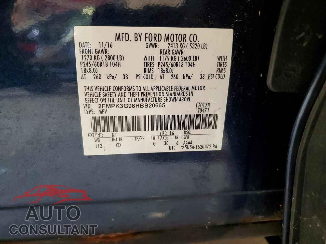 FORD EDGE 2017 - 2FMPK3G98HBB20665