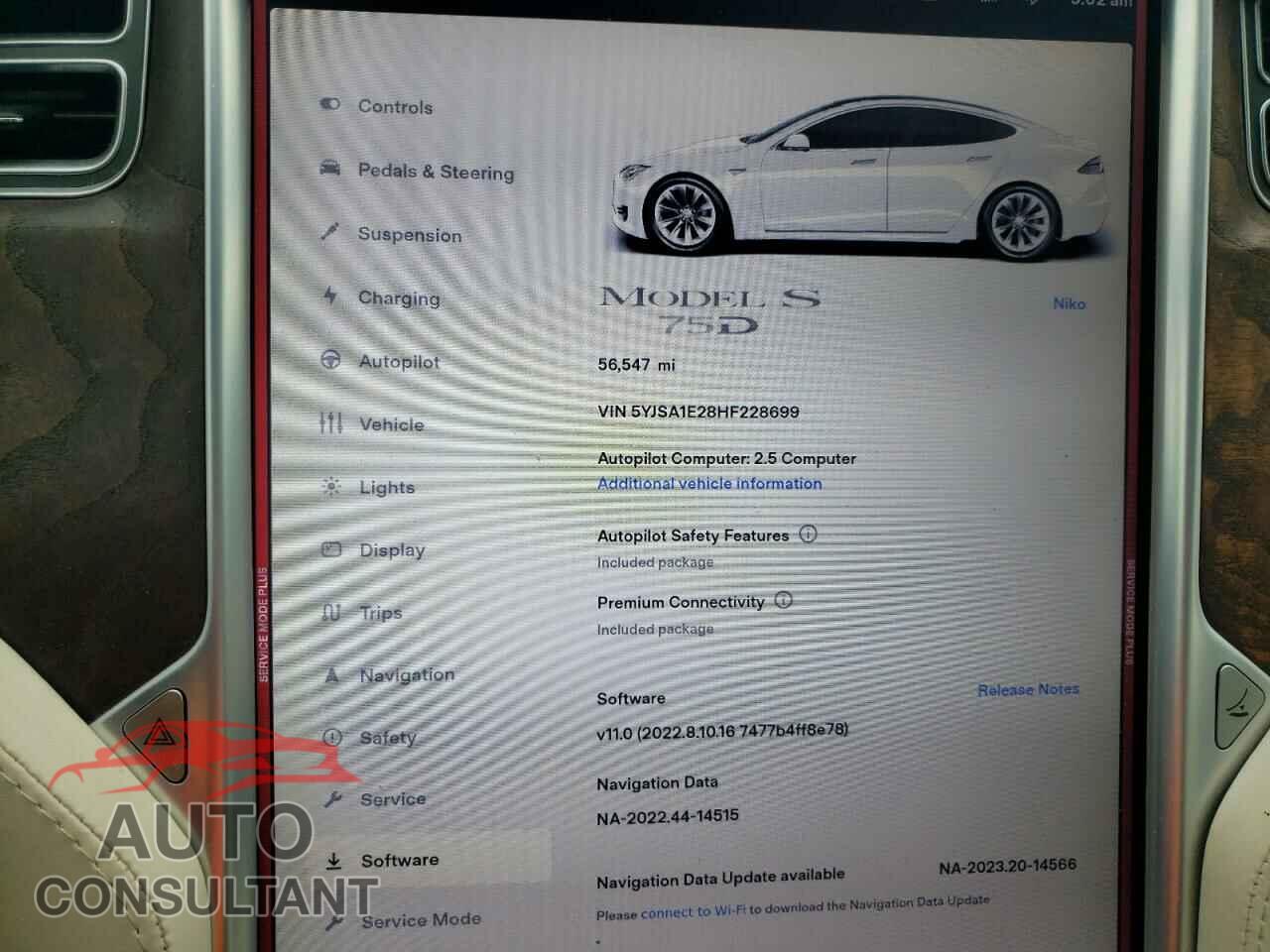 TESLA MODEL S 2017 - 5YJSA1E28HF228699