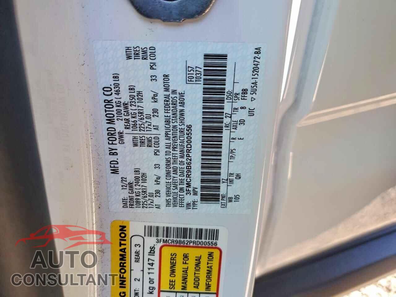 FORD BRONCO 2023 - 3FMCR9B62PRD00556