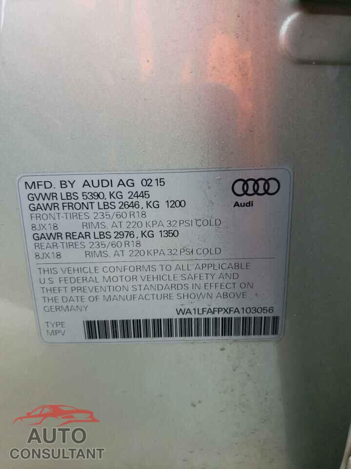 AUDI Q5 2015 - WA1LFAFPXFA103056