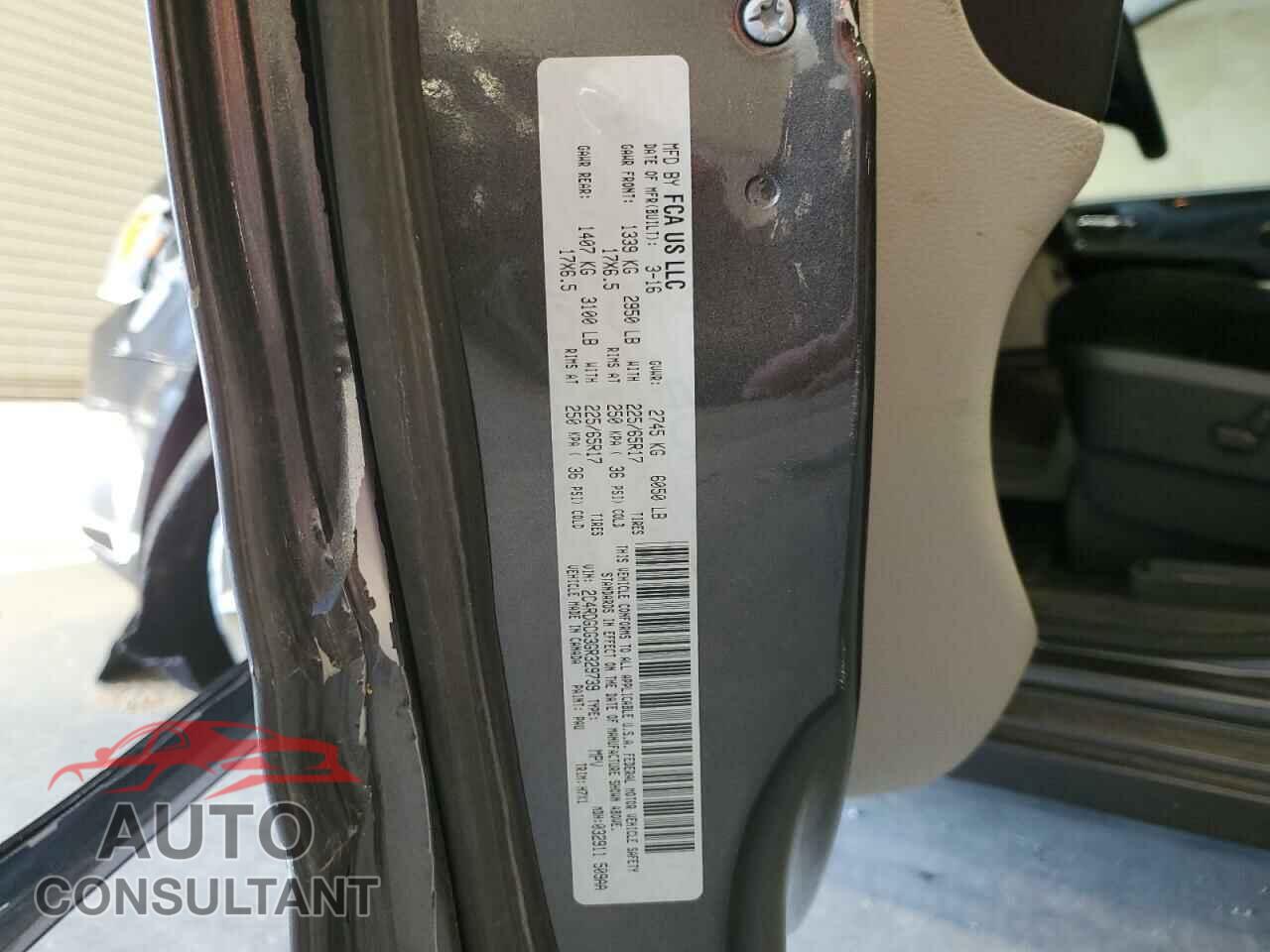 DODGE CARAVAN 2016 - 2C4RDGCG3GR329739