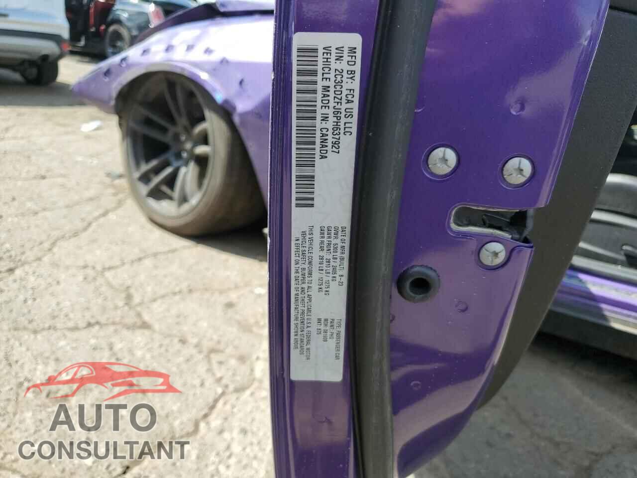 DODGE CHALLENGER 2023 - 2C3CDZFJ6PH637927