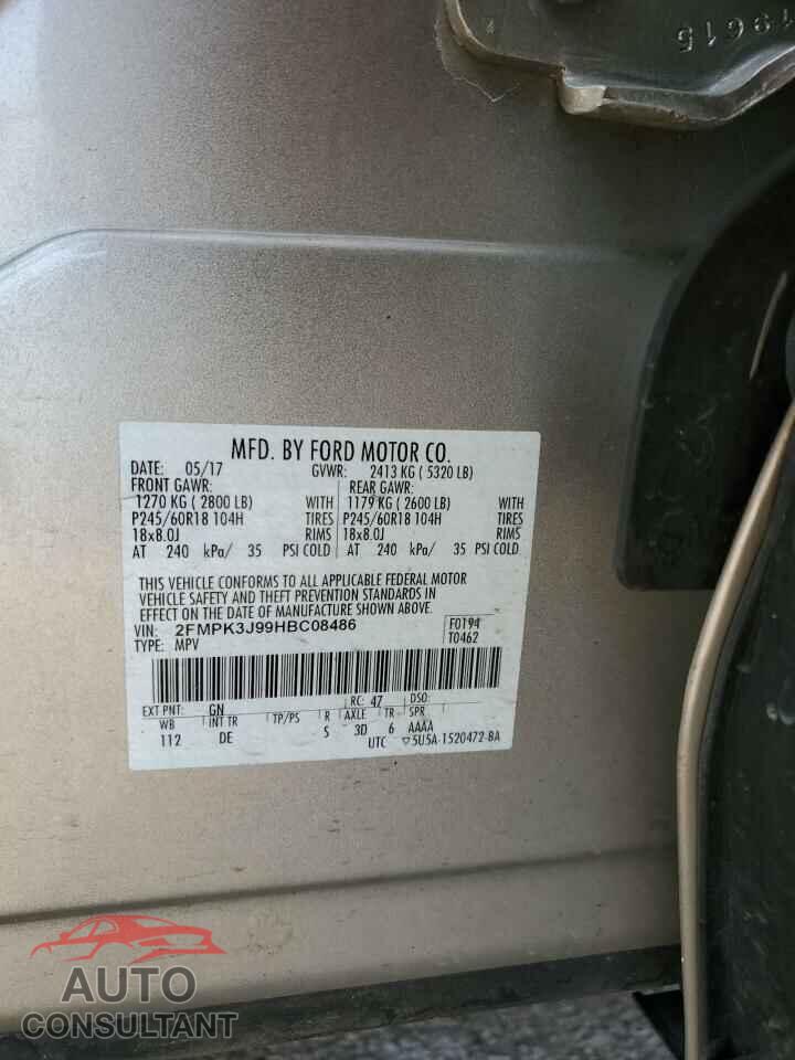 FORD EDGE 2017 - 2FMPK3J99HBC08486