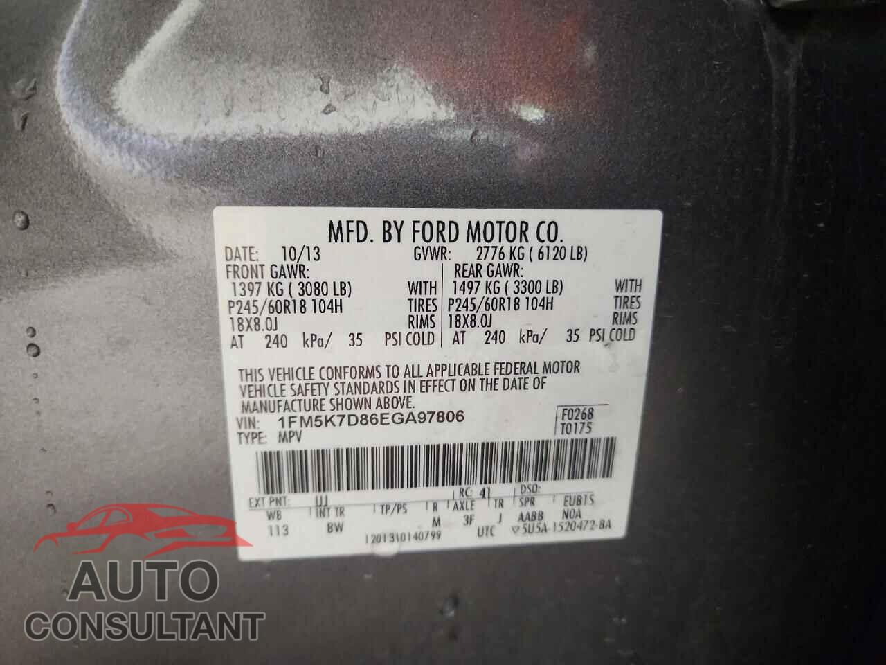 FORD EXPLORER 2014 - 1FM5K7D86EGA97806