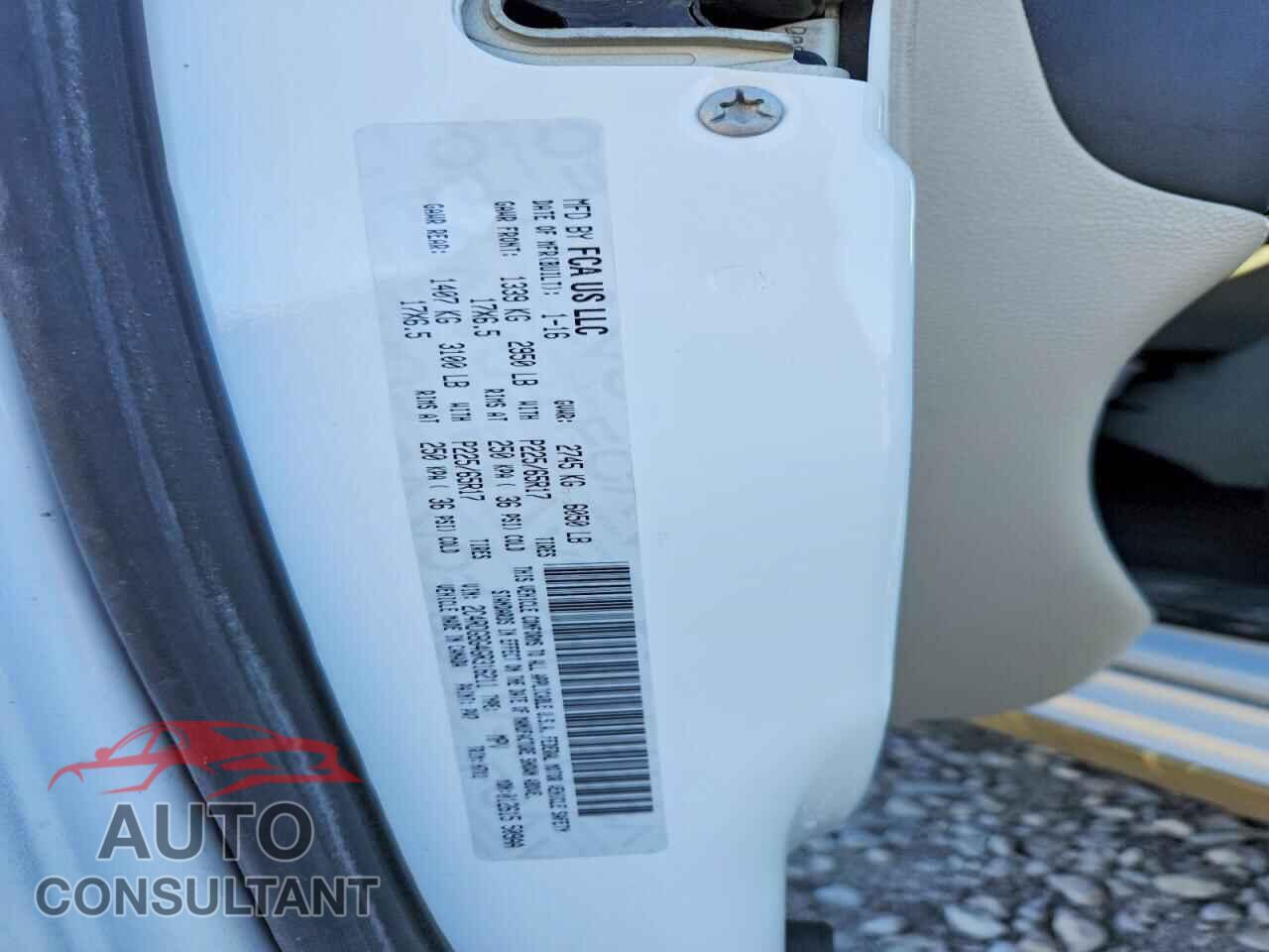 DODGE CARAVAN 2016 - 2C4RDGBG4GR316211